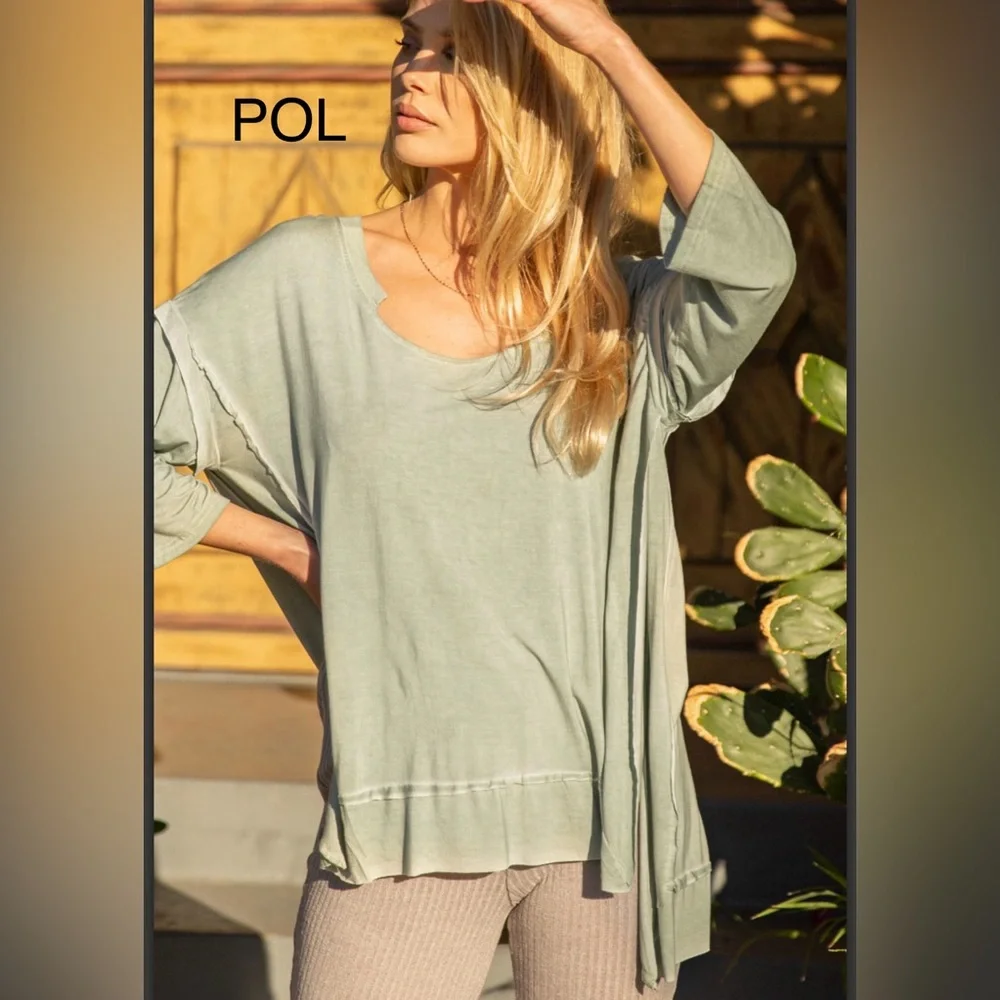 BP215-9💚NEW! POL perfect in Mint Asymmetrical Tunic designed2stun on casual days - Picture 2 of 11